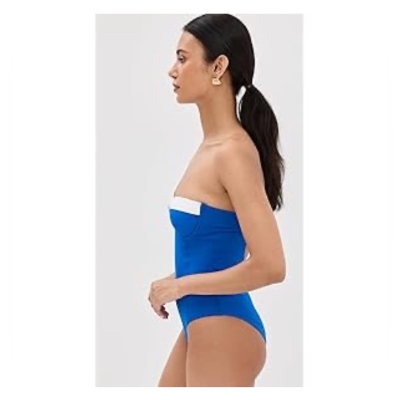New STAUD Women's Maeve One Piece Sapphire/White Size M - Picture 3 of 6